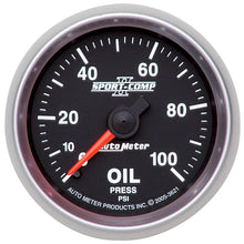 Laden Sie das Bild in den Galerie-Viewer, Autometer Sport-Comp II 52mm 0-100 PSI Mechanical Oil Pressure Gauge