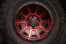 Charger l&#39;image dans la galerie, ICON Victory 17x8.5 6x120 0mm Offset 4.75in BS Satin Black w/Red Tint Wheel