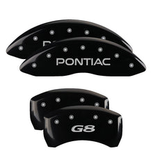 Laden Sie das Bild in den Galerie-Viewer, MGP 4 Caliper Covers Engraved Front Pontiac Engraved Rear G8 Black finish silver ch