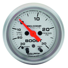 Load image into Gallery viewer, Autometer Ultra-Lite 52mm 15 PSI Electronic Boost Gauge  w/ Peak &amp; Warn