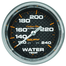 Laden Sie das Bild in den Galerie-Viewer, Autometer Carbon Fiber 2-5/8in 120-240 Deg F Mechanical Water Temp Gauge