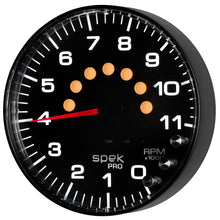 Charger l&#39;image dans la galerie, Autometer Spek-Pro Gauge Tachometer 5in 11K Rpm W/Shift Light &amp; Peak Mem Black/Black