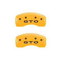 Laden Sie das Bild in den Galerie-Viewer, MGP 4 Caliper Covers Engraved Front Pontiac Rear Gto Yellow Finish Black Char 2004 Pontiac GTO