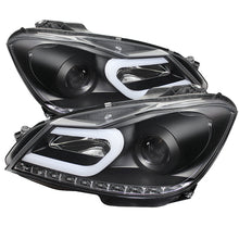 Cargar imagen en el visor de la galería, Spyder Mercedes Benz W204 C-Class 12-13 Projector Halogen Model- DRL Blk PRO-YD-MBW20412-DRL-BK