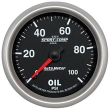 Laden Sie das Bild in den Galerie-Viewer, Autometer Sport-Comp II 2-5/8in 100 PSI Mechanical Oil Pressure Gauge