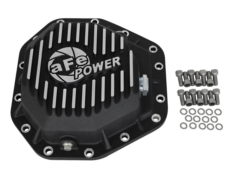 aFe Power Pro Series Rear Differential Cover Black w/Machined Fins 17-19 Ford Diesel Trucks V8-6.7L