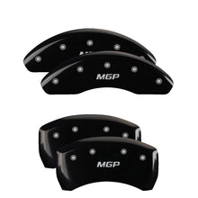 Laden Sie das Bild in den Galerie-Viewer, MGP 4 Caliper Covers Engraved Front Pontiac Rear Arrow Black Finish Silver Char 2006 Pontiac GTO