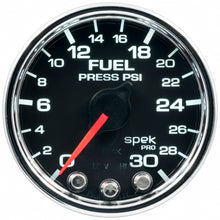 Charger l&#39;image dans la galerie, Autometer Spek-Pro Gauge Fuel Press 2 1/16in 30psi Stepper Motor W/Peak &amp; Warn Blk/Chrm