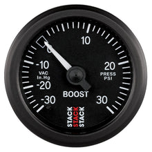 Carica l&#39;immagine nel visualizzatore di Gallery, Autometer 52mm Stack Instruments -30INHG to +30PSI Mechanical Boost Gauge - Black