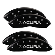 Laden Sie das Bild in den Galerie-Viewer, MGP 4 Caliper Covers Engraved Front &amp; Rear Acura Black finish silver ch