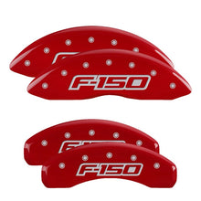 Laden Sie das Bild in den Galerie-Viewer, MGP 4 Caliper Covers Engraved Front &amp; Rear Oval Logo/Ford Red Finish Silver Char 2014 Ford F-150