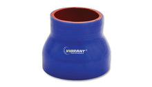 Laden Sie das Bild in den Galerie-Viewer, Vibrant 4 Ply Reinforced Silicone Transition Connector - 2.25in I.D. x 2.75in I.D. x 3in long (BLUE)