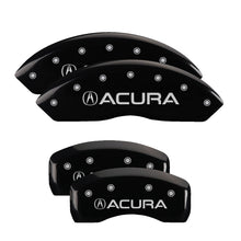 Carica l&#39;immagine nel visualizzatore di Gallery, MGP 4 Caliper Covers Engraved Front &amp; Rear Acura Black Finish Silver Char 2017 Acura RDX