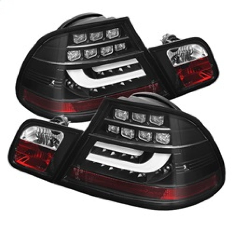 Spyder BMW E46 3-Series 04-06 2Dr Light Bar Style LED Tail Lights Black ALT-YD-BE4604-LBLED-BK