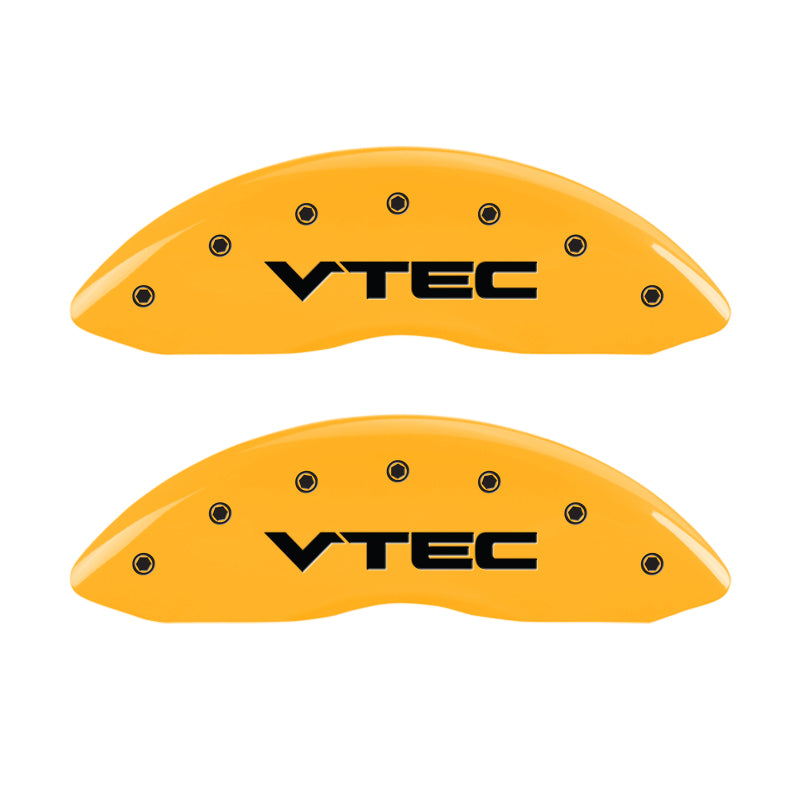 MGP 4 Caliper Covers Engraved Front & Rear Vtech Yellow finish black ch