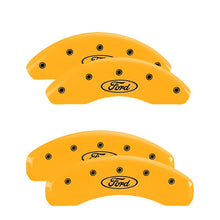 गैलरी व्यूवर में इमेज लोड करें, MGP 4 Caliper Covers Engraved Front &amp; Rear MGP Yellow finish black ch