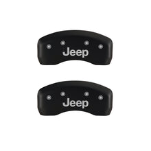 Cargar imagen en el visor de la galería, MGP 4 Caliper Covers Engraved Front &amp; Rear JEEP Red finish silver ch