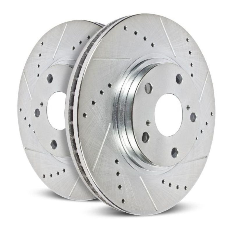 Power Stop 17-18 Honda Civic Rear Evolution Drilled & Slotted Rotors - Pair