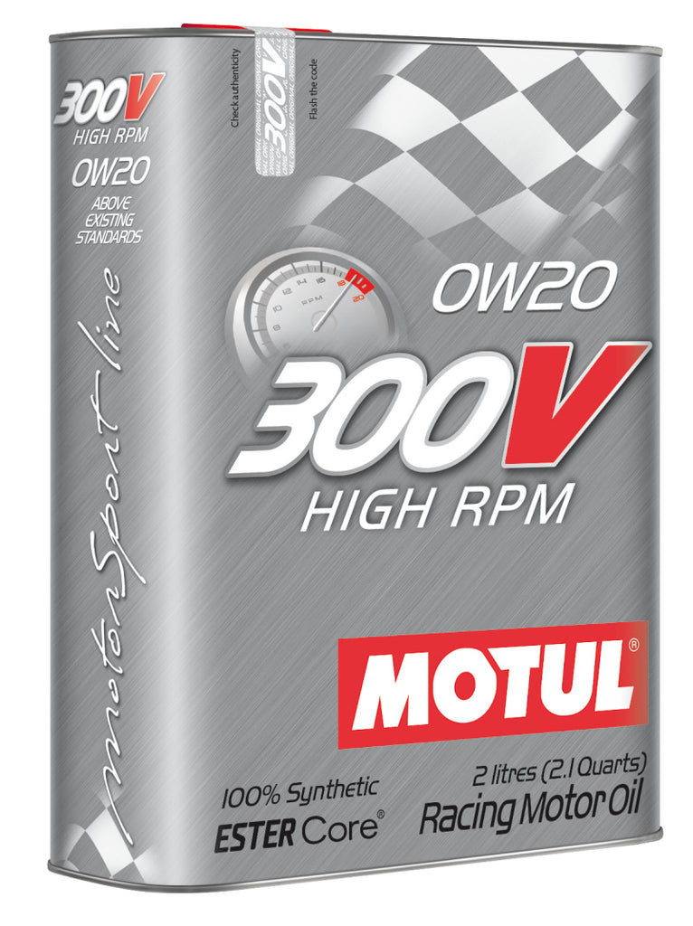 Motul 2L Synthetic-ester Racing Oil 300V HIGH RPM 0W20 - Case of 6