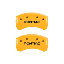 Load image into Gallery viewer, MGP 4 Caliper Covers Engraved Front &amp; Rear Pontiac Yellow Finish Black Char 2010 Pontiac G6