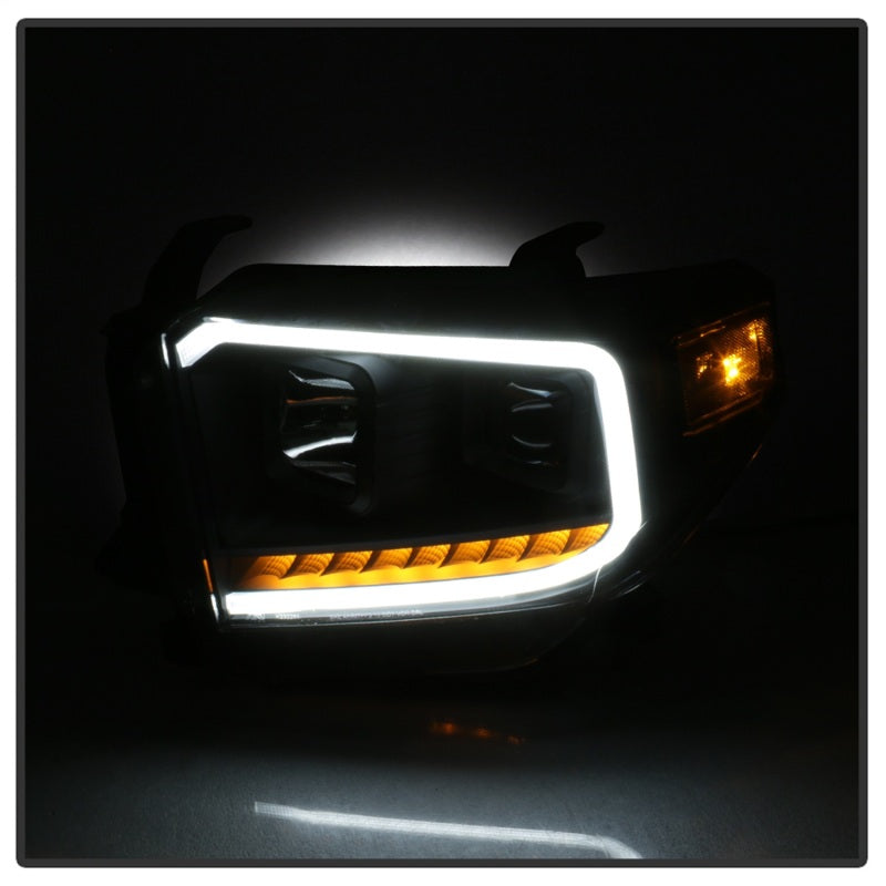 xTune 14-17? Toyota Tundra DRL LED Light Bar Projector Headlights - Black (PRO-JH-TTU14-LB-BK)