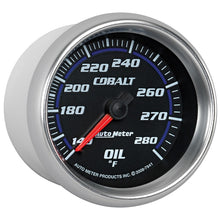 Laden Sie das Bild in den Galerie-Viewer, Autometer Cobalt 66.7mm 140-280 Degree F Mechanical Oil Temperature Gauge