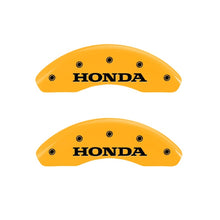 Charger l&#39;image dans la galerie, MGP Front set 2 Caliper Covers Engraved Front Honda Yellow finish black ch