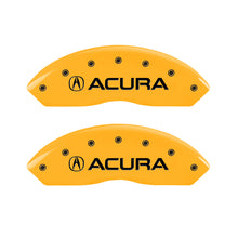 Load image into Gallery viewer, MGP 4 Caliper Covers Engraved Front &amp; Rear Acura Yellow Finish Black Char 1999 Acura RL