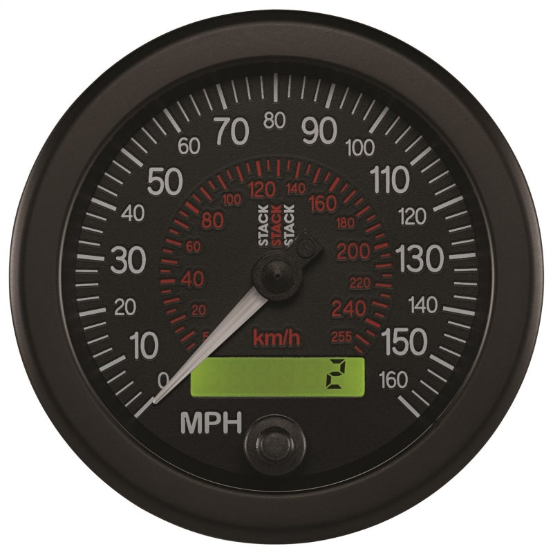 Autometer Stack Instruments 88MM 0-160 MPH / 260 KM/H Programmable Speedometer - Black