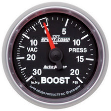 Laden Sie das Bild in den Galerie-Viewer, Autometer Sport-Comp II 52mm 30 In Hg/20 psi Mechanical Vacuum/Boost Gauge