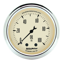 Carica l&#39;immagine nel visualizzatore di Gallery, Autometer Antique Beige 52.4mm 0-100 PSI Mechanical Oil Pressure Gauge