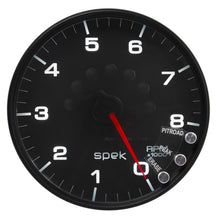 Carica l&#39;immagine nel visualizzatore di Gallery, Autometer Spek-Pro Gauge Tachometer 5in 8K Rpm W/Shift Light &amp; Peak Mem Black/Black