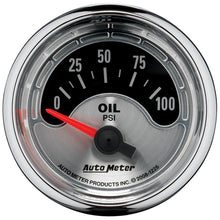 Carica l&#39;immagine nel visualizzatore di Gallery, Autometer American Muscle 52mm Short Sweep Electric 100PSI Oil Pressure Gauge