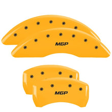 Carica l&#39;immagine nel visualizzatore di Gallery, MGP 4 Caliper Covers Engraved Front &amp; Rear MGP Yellow finish black ch