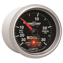 Laden Sie das Bild in den Galerie-Viewer, Autometer Sport-Comp II 52mm 30 IN HG / 30 PSI Electronic Boost/Vacuum Gauge