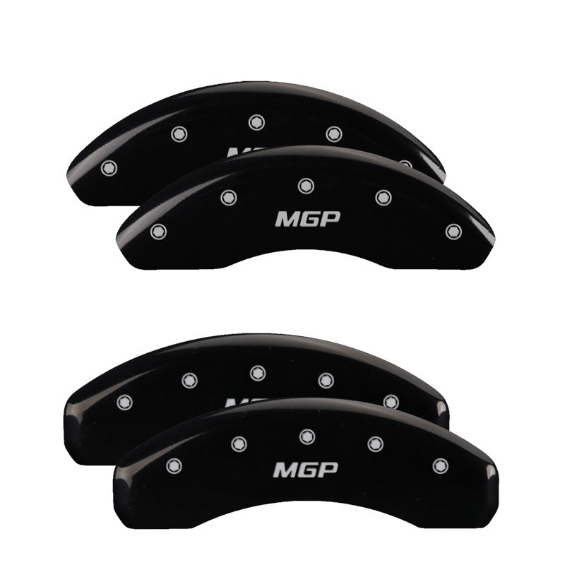 MGP 4 Caliper Covers Engraved Front & Rear MGP Black finish silver ch