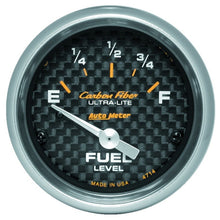 Laden Sie das Bild in den Galerie-Viewer, Autometer Carbon Fiber 52mm 0E-90F Short Sweep Electronic Fuel Level Gauge