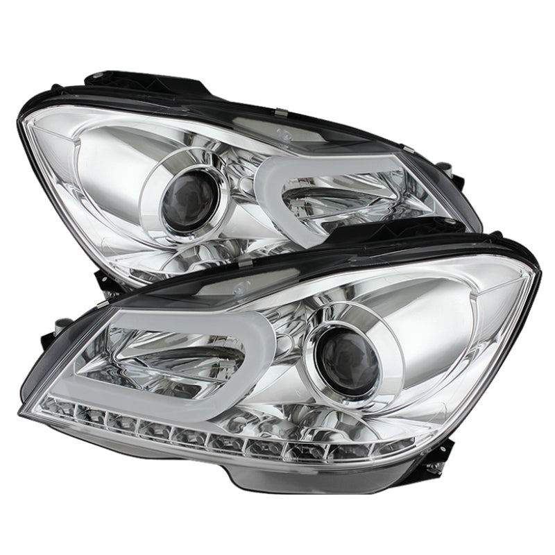 Spyder Mercedes Benz W204 C-Class 12-13 Projector Halogen Model- DRL Chrm PRO-YD-MBW20412-DRL-C