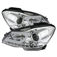 Cargar imagen en el visor de la galería, Spyder Mercedes Benz W204 C-Class 12-13 Projector Halogen Model- DRL Chrm PRO-YD-MBW20412-DRL-C