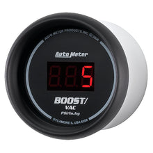 Laden Sie das Bild in den Galerie-Viewer, Autometer Black 52mm 30 In Hg.-Vac./30 PSI Digital Vacuum/Boost Gauge