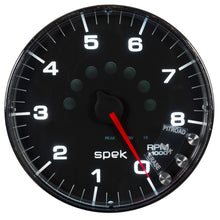 Carica l&#39;immagine nel visualizzatore di Gallery, Autometer Spek-Pro Gauge Tachometer 5in 8K Rpm W/Shift Light &amp; Peak Mem Black/Chrome