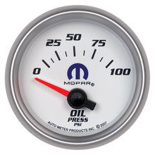 Laden Sie das Bild in den Galerie-Viewer, Autometer Mopar 52mm Short Sweep Electronic 0-100 PSI Oil Pressure Gauge