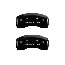 Cargar imagen en el visor de la galería, MGP 4 Caliper Covers Engraved Front &amp; Rear SRT4 Black finish silver ch