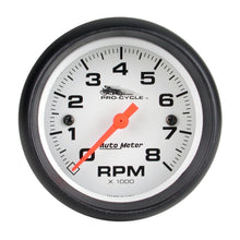 Charger l&#39;image dans la galerie, Autometer Pro-Cycle Gauge Tach 2 5/8in 8K Rpm 2&amp;4 Cylinder White