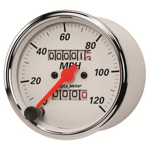 Cargar imagen en el visor de la galería, Autometer Arctic White 3-1/8in 0-120 MPH Mechanical Speedometer Gauge