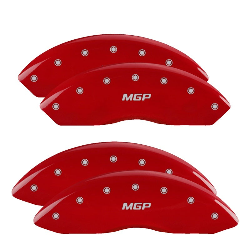 MGP 4 Caliper Covers Engraved Front & Rear MGP Red finish silver ch