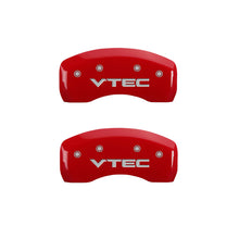 Laden Sie das Bild in den Galerie-Viewer, MGP 4 Caliper Covers Engraved Front &amp; Rear Vtech Red finish silver ch