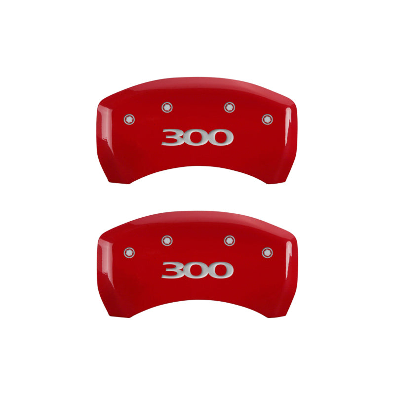 MGP 4 Caliper Covers Engraved Front & Rear 300 Red finish silver ch