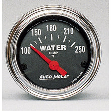 Laden Sie das Bild in den Galerie-Viewer, Autometer Traditional Chrome 52mm 100-250 Deg F Short Sweep Electricall Water Temperataure Gauge