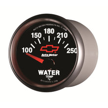 Laden Sie das Bild in den Galerie-Viewer, Autometer GM Bowtie Black 2-1/16in 100-250 F Pedestal Electronic Water Temp Gauge